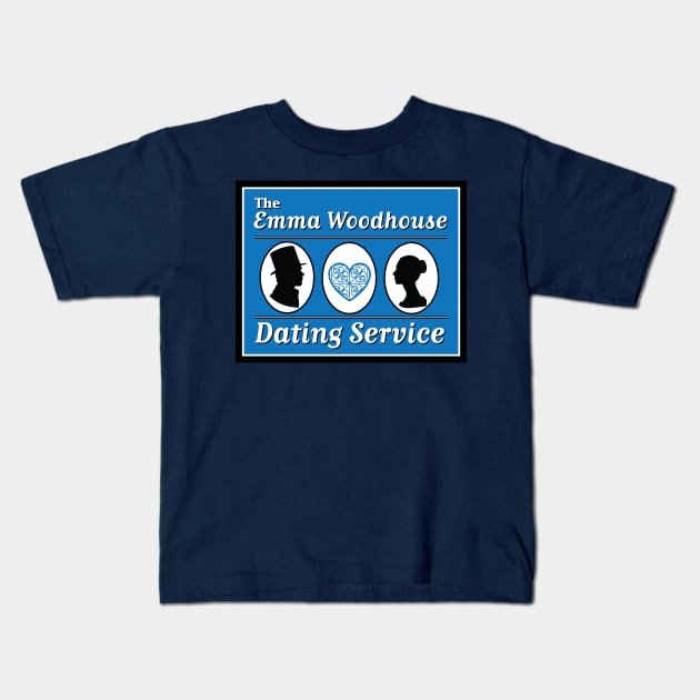 The Emma Woodhouse Dating Service Kids T-Shirt by MrPandaDesigns